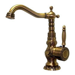 Venice Antique Brass Single Handle Faucet - Bathroom Sink Faucets