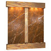 Cottonwood Falls Water Fountain, Brown Marble, Rustic Copper, Square