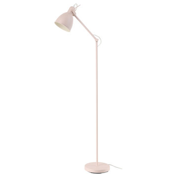 Priddy 1-Light Floor Lamp, Apricot Finish, Apricot Metal Shade