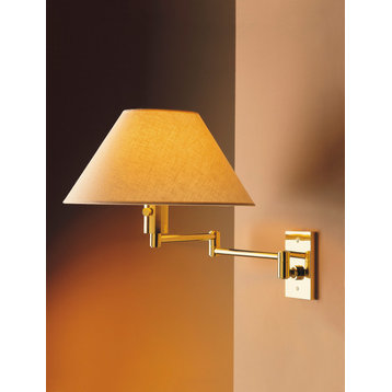 Imago Pared 1-Light Swing Arm Wall Sconce, Polished Brass Finish