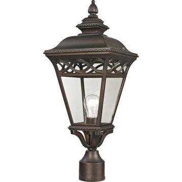 Mendham 1 Light Exterior Post Lantern, Hazelnut Bronze