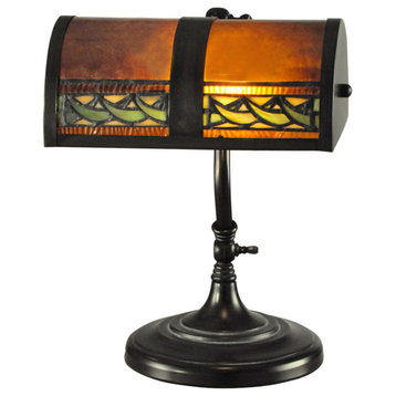 Evelyn 1 Light Desk Lamp, Mica Bronze