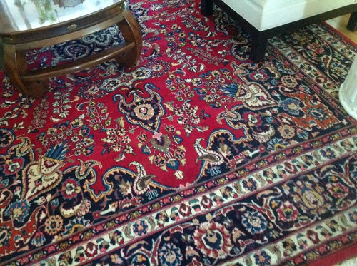 Asian Red Oriental Rug, Persian Rug With Blue And Red Accents
