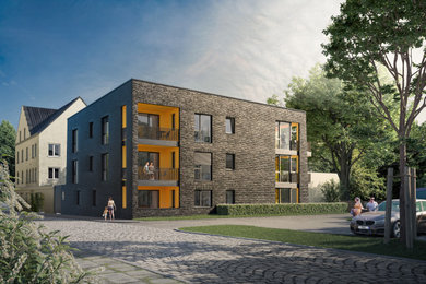 3D-Visualisierung eines neuen Mehrfamilienhauses in Halle (Saale)