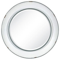 Kestler Round Metal Wall Mirror, White 34.5" Diameter