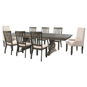 Stanford Dining Table With 6 Side Chairs, 2 Parson Chairs and Server