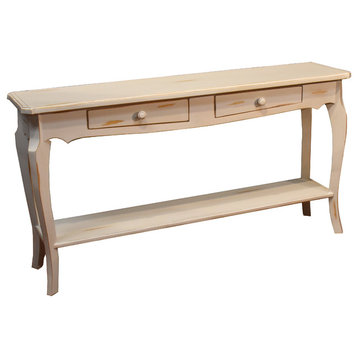 Rustic Solid Wood White Console Sofa Table