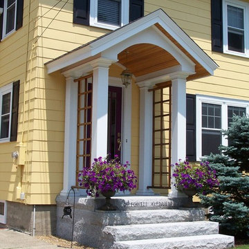 Engraved Woodbury Gray Granite Steps