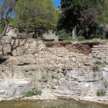 Mur de soutènement à pierre sèche Pégairolles de l'escalette