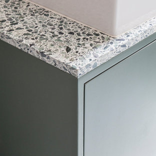 Skandinavische Badezimmer mit Terrazzo-Waschbecken/Waschtisch Ideen