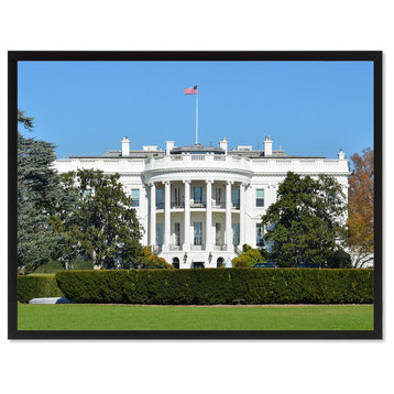 White House Washington DC Landscape Photo Canvas Print with Frame, 13"x17"