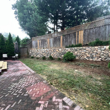 Large Bolder Granite Stone Retaining Wall in Chevy Chase MD