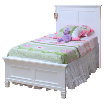 New Classic Tamarack Twin Panel Bed in White