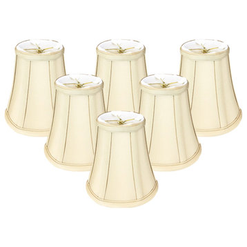 Royal Designs True Bell Basic Lamp Shade, Flame Clip Fitter, Beige, Set of 6