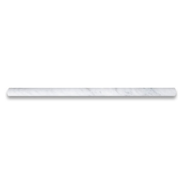 Carrara Marble Carrera Venato Pencil Liner Bullnose Trim Molding Honed, 1 piece