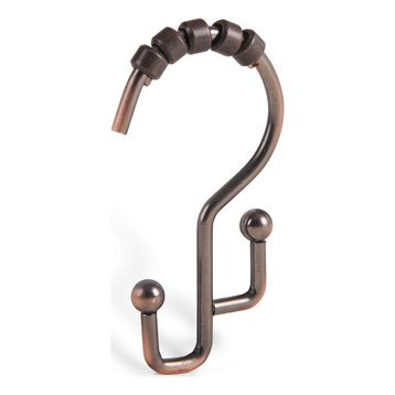 Utopia Alley Double Roller Shower Hook, Black, Oil Rubbed Bronze