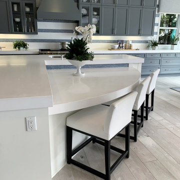 White Kitchen with Breakfast Bar