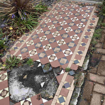 Damaged Victorian Tiled Pathway Fully Restored in Surbiton