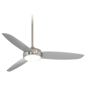 Minka Aire Concept IV 54 in. LED Indoor/Outdoor Smart Ceiling Fan, Nickel