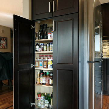 Kitchen & Media Wall Espresso Brown Cabinetry
