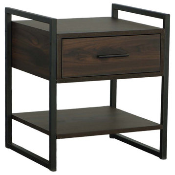 Leo Accent Nightstand, Sable Brown & Metal