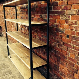 Industrial home office and library in Cheshire.