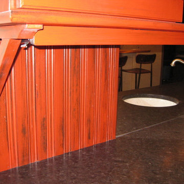 Reclaimed Beams & Repurposed Cabinets