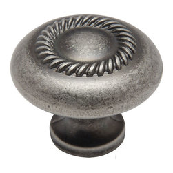Cosmas - Cosmas 228WN Weathered Nickel Rope Design 1-1/4&rdquo; Cabinet Knob - Cabinet And Drawer Knobs