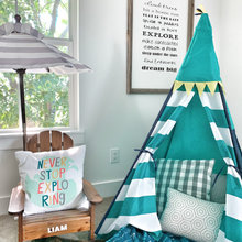 Gray guestroom