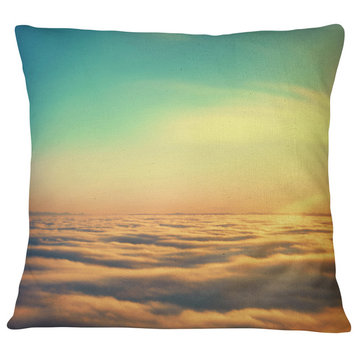 Amazing Plane View of Sky Oversized Beach Throw Pillow, 16"x16"