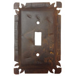 Quintana Roo - Rustic Tin Switch Plates/Switchplates/Outlet Covers/Plate Covers, Cut Corners, S - Hand Crafted Switch Plates/Outlet Covers with rounded or cut corners and a rustic rusted finish. Available in a wide variety of configurations, from single outlets to 6-toggle switch plate.