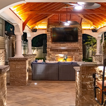 Farmingdale, NJ: Full Backyard Makeover, Pool Renovation, Pavilion Install