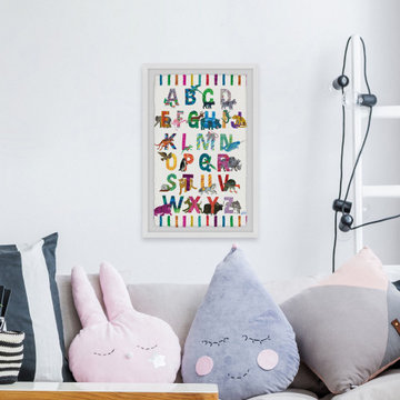 "Alphabet Jungle" Framed Painting Print