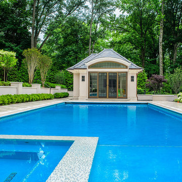 Elegant and Classic Pool with Pergola