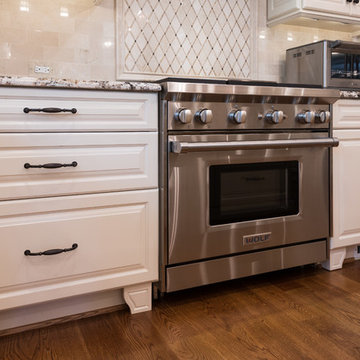 Added “feet” onto the bottom of the cabinets flanking the range.