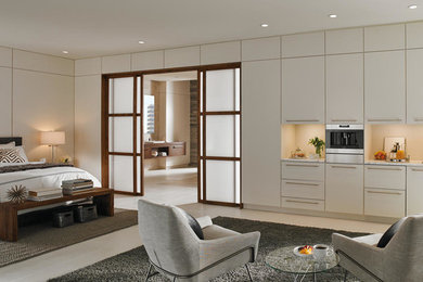 Example of a minimalist bedroom design in Phoenix