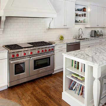 Traditional Kitchen with Canopy Hood