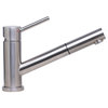 ALFI brand Solid Brushed Stainless Steel Pull Out Single Hole Kitchen Faucet