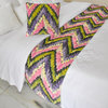 Decorative Pink Velvet King 90"x18" Bed Runner Only, Chevron - Artful Chevron