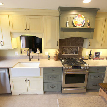 Transitional Kitchen with Multicolor Cabinets ~ Wadsworth OH