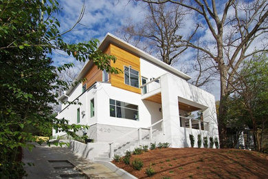 Example of a minimalist exterior home design in Atlanta