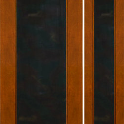 Prehung 2-1/4" Thick Mahogany Door Sidelite Heavy Iron Work - Front Doors