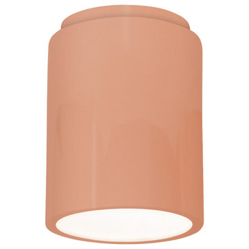 Radiance Cylinder Flush-Mount, Gloss Blush, E26