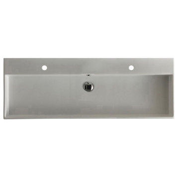 Unlimited 120 Mono Wall Mount / Vessel Bathroom Sink, Glossy White, 2 Faucet Holes