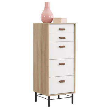 Pemberly Row Engineered Wood Bedroom Lingere Chest in Sky Oak/White Accent