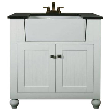 30" White Sink Vanity Without Faucet