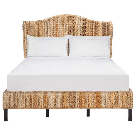Safavieh Finola Rattan Bed, Natural/Espresso, Full