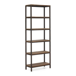 Civic Wood and Metal Bookshelf - Bookcases