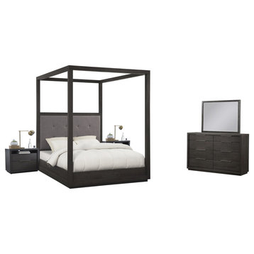 Modus Oxford 5 Piece Full Canopy Bedroom Set With 2 Nightstand, Dolphin