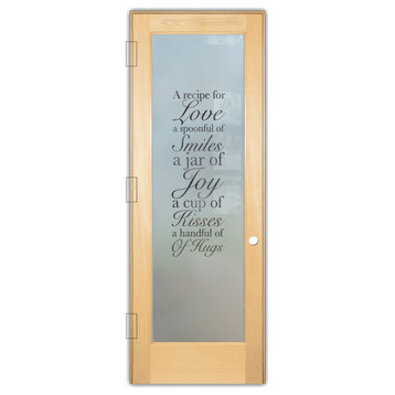Pantry Door - Recipe for Love - Maple - 28" x 84" - Knob on Right - Push Open